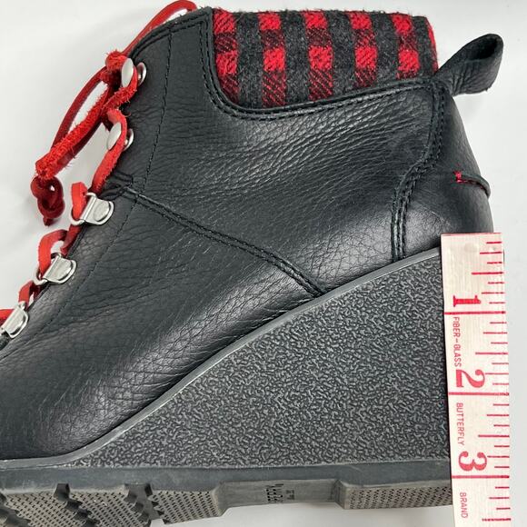 Sperry Celeste Wedge Boot Black Plaid Lace Up Shoe Size 10 - Picture 7 of 10